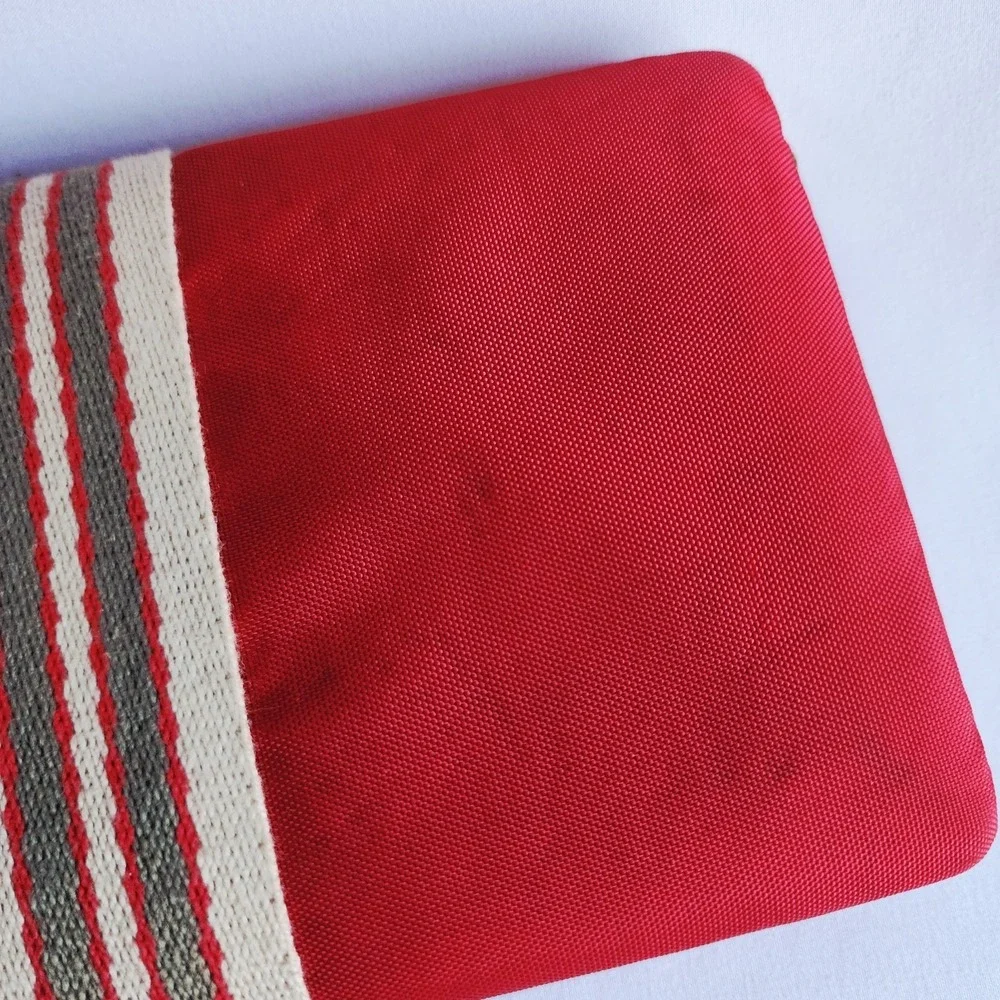 Vintage MCM Red Jewelry Box Travel Case Mirror 1960s Retro Canvas Organiser Mod